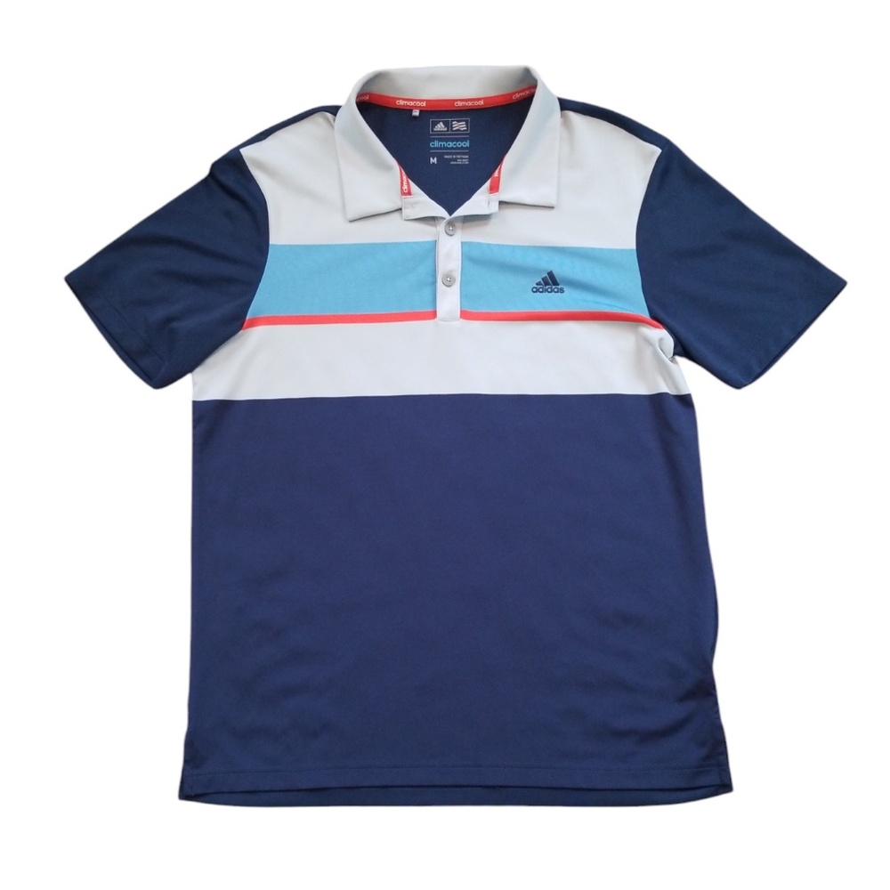 Adidas Men's‎ Blue Climacool Short Sleeve Polo Shirt Size Medium